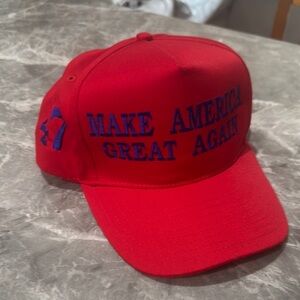 47 Red Hat with Blue Stitching